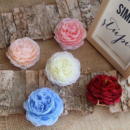 3 Inch Artificial Peony Flowers with Stems, 10 Pcs Bulk Silk Blooming Heads
