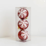 3 Pcs Glitter Christmas Ball Ornaments with Snowflake Letters Hanging Decorations