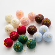 3 Pcs Wool Felt Christmas Ball Pom Hanging Ornaments Bulk Pack