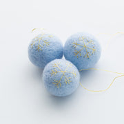 3 Pcs Wool Felt Christmas Ball Pom Hanging Ornaments Bulk Pack