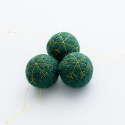 3 Pcs Wool Felt Christmas Ball Pom Hanging Ornaments Bulk Pack
