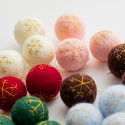 3 Pcs Wool Felt Christmas Ball Pom Hanging Ornaments Bulk Pack