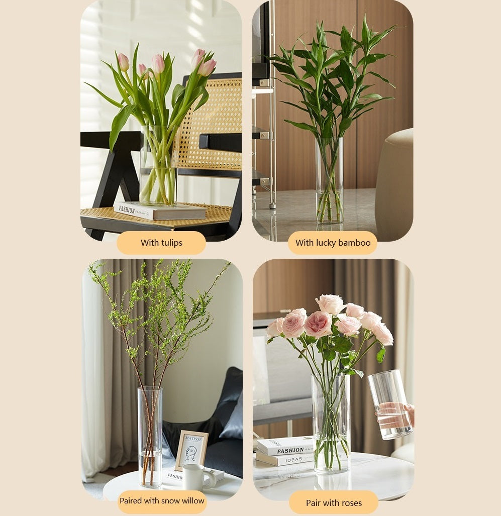 Bulk 2 Pcs Clear Cylinder Acrylic Vases Cylinder Floating Candle Holders For Centerpieces Wedding Home Decoration Wholesale