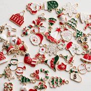 45 Pcs Christmas Pendant Charms Snowman Santa Elf DIY Ornaments for Earrings Necklace Keychains