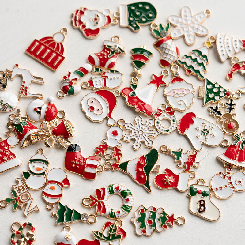 45 Pcs Christmas Pendant Charms Snowman Santa Elf DIY Ornaments for Earrings Necklace Keychains