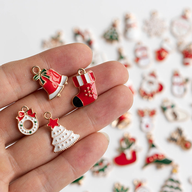 45 Pcs Christmas Pendant Charms Snowman Santa Elf DIY Ornaments for Earrings Necklace Keychains