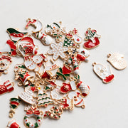 45 Pcs Christmas Pendant Charms Snowman Santa Elf DIY Ornaments for Earrings Necklace Keychains