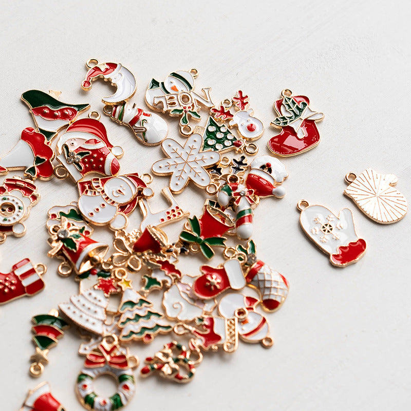 45 Pcs Christmas Pendant Charms Snowman Santa Elf DIY Ornaments for Earrings Necklace Keychains