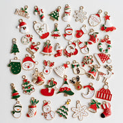 45 Pcs Christmas Pendant Charms Snowman Santa Elf DIY Ornaments for Earrings Necklace Keychains
