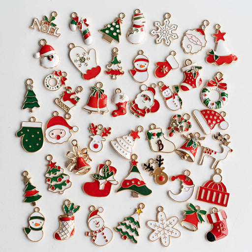 45 Pcs Christmas Pendant Charms Snowman Santa Elf DIY Ornaments for Earrings Necklace Keychains
