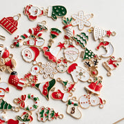 45 Pcs Christmas Pendant Charms Snowman Santa Elf DIY Ornaments for Earrings Necklace Keychains