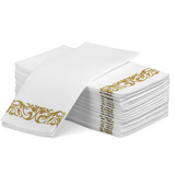 Bulk 500 Packs Disposable Western Food Paper Napkins with Pattern Absorbent Dust-free Paper Towel Wholesale