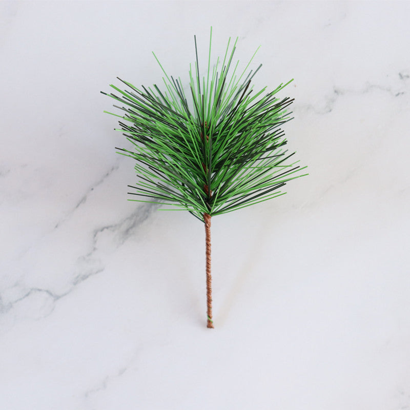 50 PCS Artificial Pine Needle Stems 12 Inch Green Silk Christmas Picks for Vase Wreath Decor