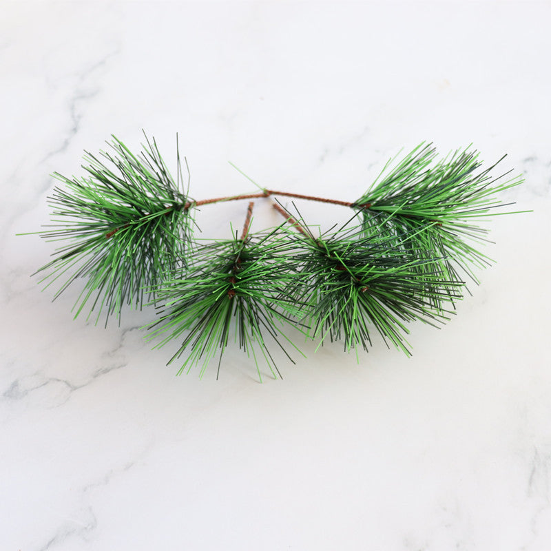 50 PCS Artificial Pine Needle Stems 12 Inch Green Silk Christmas Picks for Vase Wreath Decor