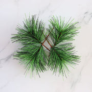 50 PCS Artificial Pine Needle Stems 12 Inch Green Silk Christmas Picks for Vase Wreath Decor