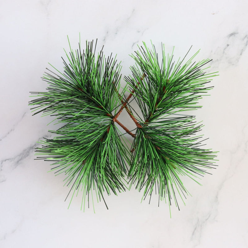 50 PCS Artificial Pine Needle Stems 12 Inch Green Silk Christmas Picks for Vase Wreath Decor