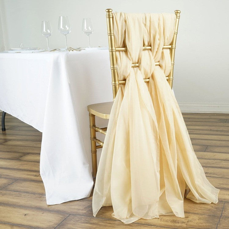 Bulk 50 PCS Chiffon Chiavari Chair Sashes for Wedding Banquet Party Hotel Events Decoration Wholesale