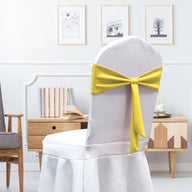 Bulk 12 PCS Elastic Bow Polyester Chair Sashes Wedding Banquet Party Event Decoration Wholesale