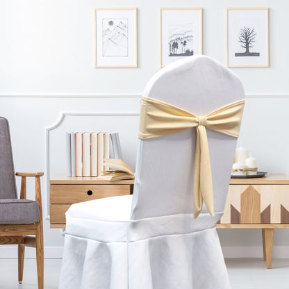 Bulk 12 PCS Elastic Bow Polyester Chair Sashes Wedding Banquet Party Event Decoration Wholesale