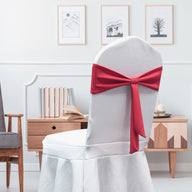 Bulk 12 PCS Elastic Bow Polyester Chair Sashes Wedding Banquet Party Event Decoration Wholesale