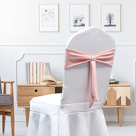 Bulk 12 PCS Elastic Bow Polyester Chair Sashes Wedding Banquet Party Event Decoration Wholesale