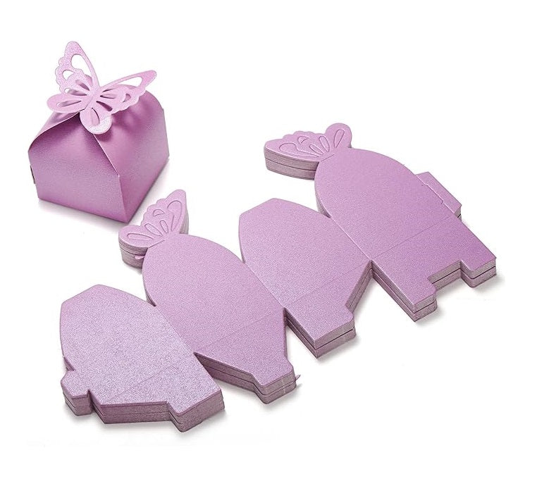Bulk 50 Pack Favor Boxes with Hollow-out Butterfly for Birthday Party Wedding Thanksgiving Valentine's Day Wholesale