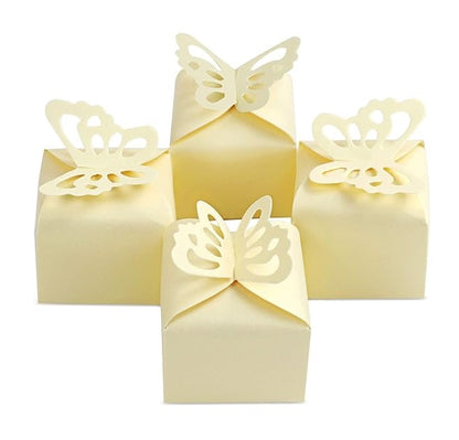 Bulk 50 Pack Favor Boxes with Hollow-out Butterfly for Birthday Party Wedding Thanksgiving Valentine's Day Wholesale