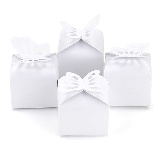 Bulk 50 Pack Favor Boxes with Hollow-out Butterfly for Birthday Party Wedding Thanksgiving Valentine's Day Wholesale
