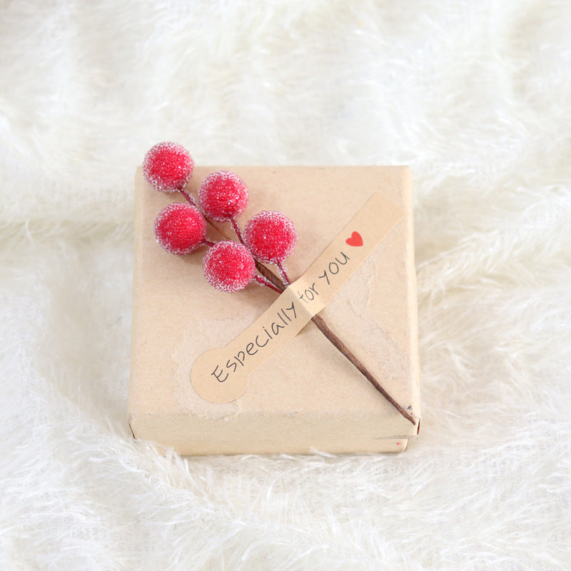 5 PCS Artificial Berry Stems 12 Inch Red Silk Christmas Tree Picks for Holiday DIY Crafts