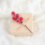 5 PCS Artificial Red Frosted Berry Stems 12 Inch Silk Christmas Picks for Wreath DIY Crafts