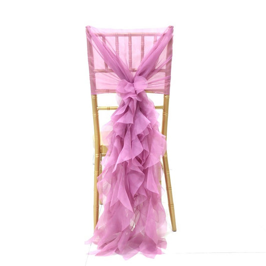 Bulk 5 PCS Chiffon Curly Willow Chiavari Chair Sashes for Wedding Banquet Party Hotel Events Decoration Wholesale