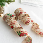 5 Yards Linen Ribbon for Christmas Gift Wrapping Crafts DIY Holiday Decorations Bulk