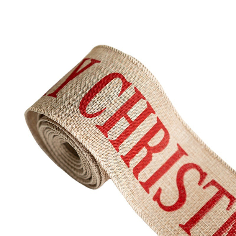 5 Yards Linen Ribbon for Christmas Gift Wrapping Crafts DIY Holiday Decorations Bulk