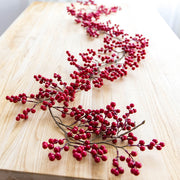 6.56 Ft Red Artificial Berry Christmas Garland, Winter Holiday Decor, Bulk Wholesale
