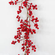 6.56 Ft Red Artificial Berry Christmas Garland, Winter Holiday Decor, Bulk Wholesale