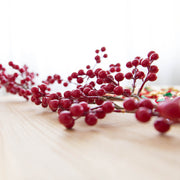 6.56 Ft Red Artificial Berry Christmas Garland, Winter Holiday Decor, Bulk Wholesale