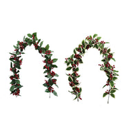 68 Inch Red Artificial Berries Garland 6 Ft Holiday Indoor Outdoor Mantle Fireplace Decor