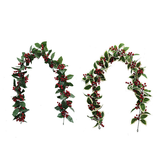 68 Inch Red Artificial Berries Garland 6 Ft Holiday Indoor Outdoor Mantle Fireplace Decor