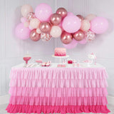 Bulk 6FT Rainbow Chiffon Ruffle Tutu Table Skirt Girls Birthday Party Baby Shower Cake Dessert Table Decor Wholesale