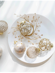 6 Pcs Glitter Christmas Ball Ornaments Set for Tree Hanging Decoration