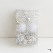 6 Pcs Glitter Christmas Ball Ornaments Set for Tree Hanging Decoration
