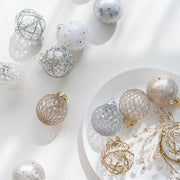 6 Pcs Glitter Christmas Ball Ornaments Set for Tree Hanging Decoration