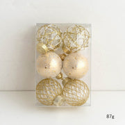 6 Pcs Glitter Christmas Ball Ornaments Set for Tree Hanging Decoration