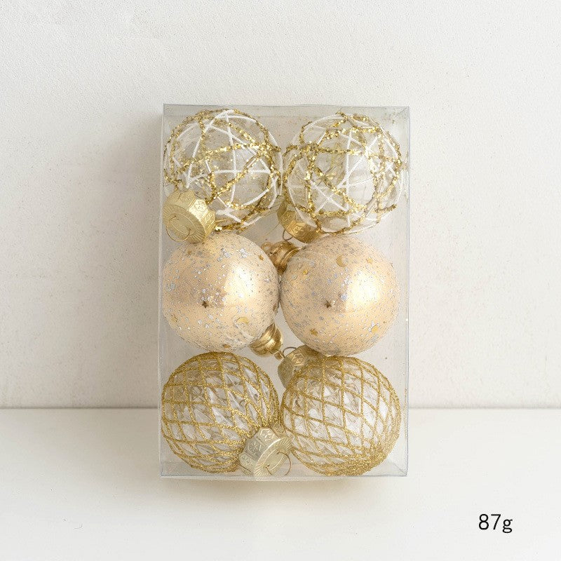 6 Pcs Glitter Christmas Ball Ornaments Set for Tree Hanging Decoration