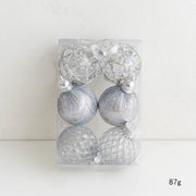 6 Pcs Glitter Christmas Ball Ornaments Set for Tree Hanging Decoration