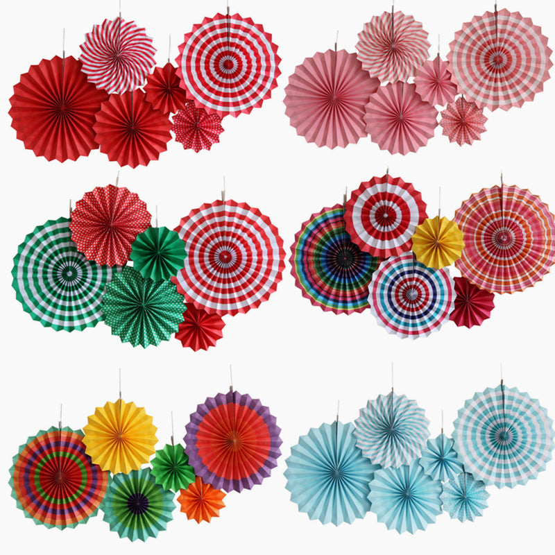Bulk 6 PCS Hanging Paper Fans Pinwheel Wall Backdrop for Birthday Baby Showers Wedding Party Decoration Wholesale