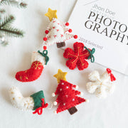 6 PCS Snowflake Wool Felt Pendant Ornaments for Christmas Tree Hanging Decorations