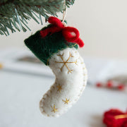 6 PCS Snowflake Wool Felt Pendant Ornaments for Christmas Tree Hanging Decorations