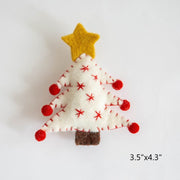 6 PCS Snowflake Wool Felt Pendant Ornaments for Christmas Tree Hanging Decorations