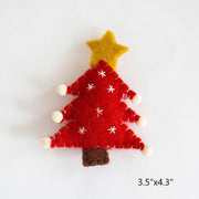 6 PCS Snowflake Wool Felt Pendant Ornaments for Christmas Tree Hanging Decorations